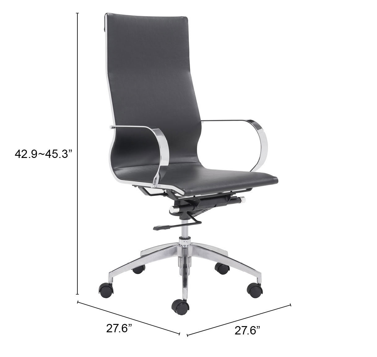 Glider High Back Office Chair Black