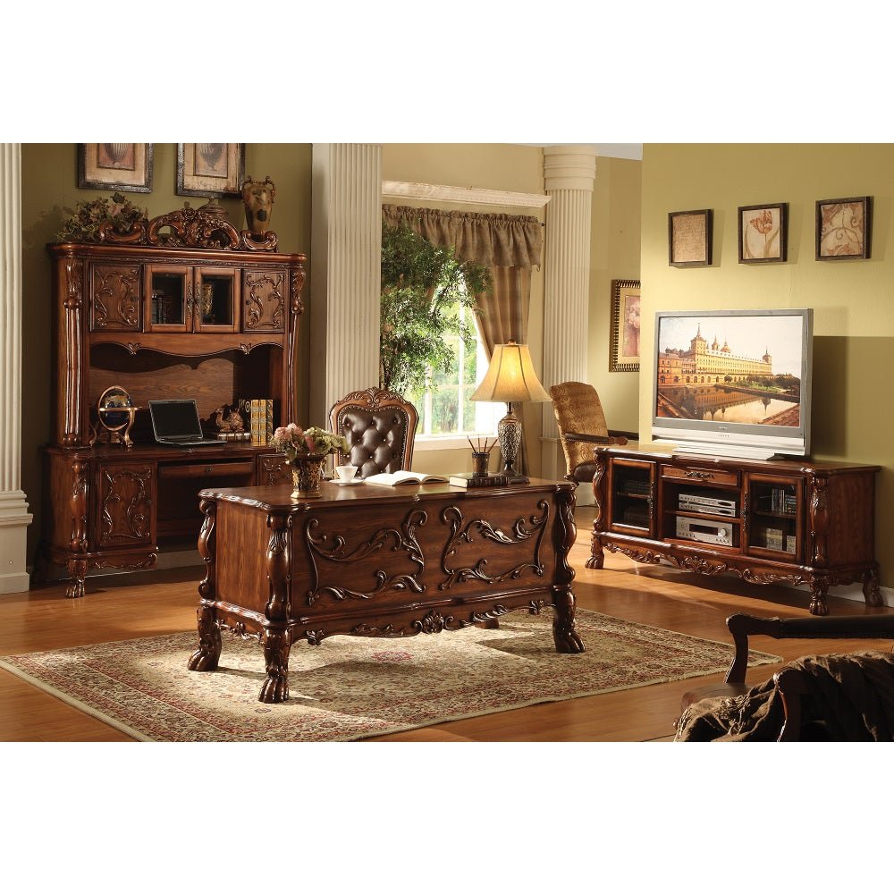 Dresden Desk with Hutch - SKU 12172 - Cherry Oak Finish