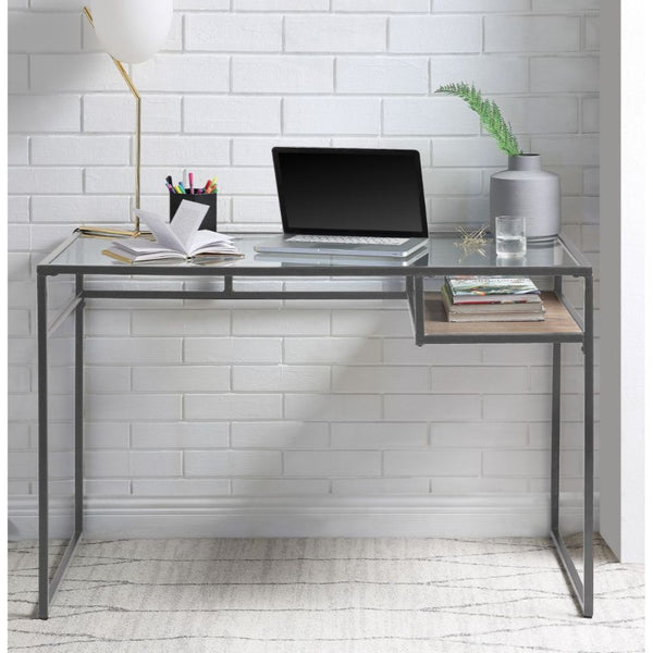 Yasin Glass Top Desk